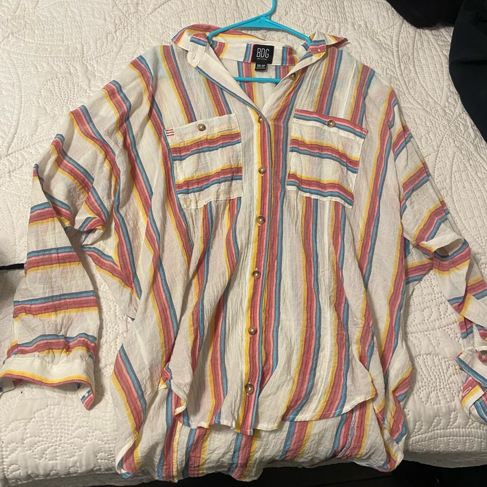 Striped Button Up Blouse